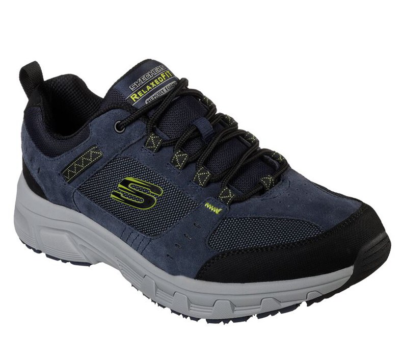 Skechers Herr Marinblå/Ljus Gröna Sneakers - Relaxed Fit: Oak Canyon - Sverige (HLFNY-0691)